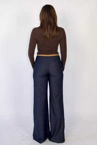 Evelyn Low-rise Tencel Jeans in Dark Blue (Tall)