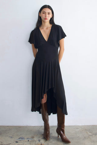 Camille Asym Bamboo Drape Dress
