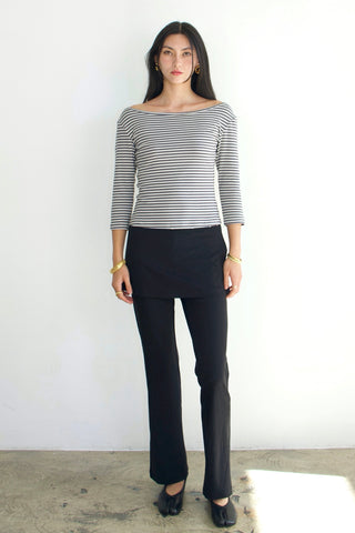 Clara 90s Stripe Basic 3/4 Sleeve Top