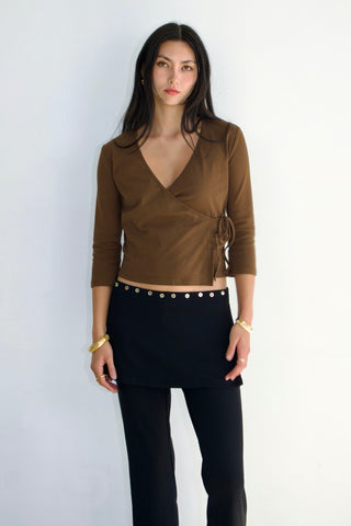 Noémie 3/4 Sleeve Wrap Top