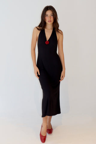 Aster halter neck midi dress