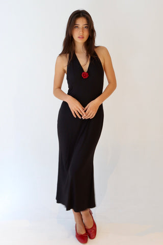 Aster halter neck midi dress