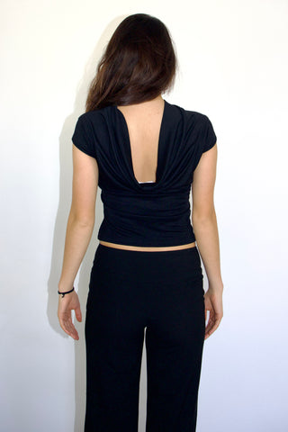 Shelly Cowl Neck Cap-sleeves Cupro Top