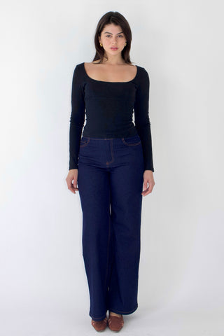 Margaux Long Sleeve Square Neck Top