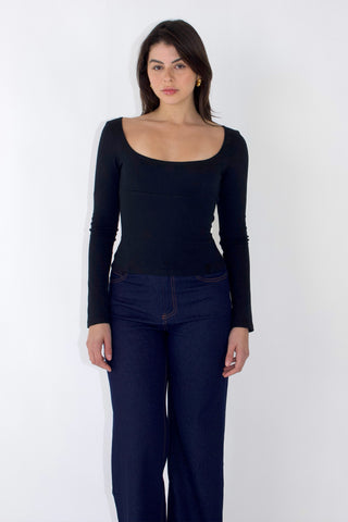 Margaux Long Sleeve Square Neck Top