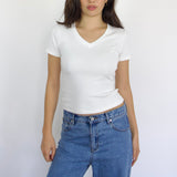 SCG MADE | 90s Basic V-neck Cotton Tee