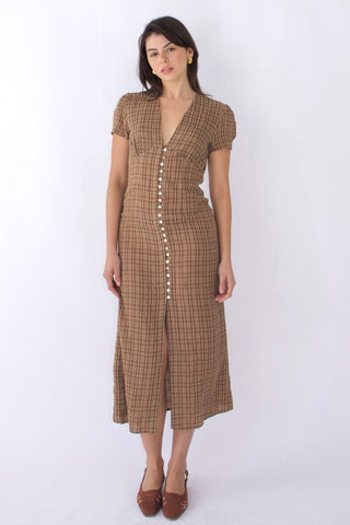 Sera Button-Front Midi Dress