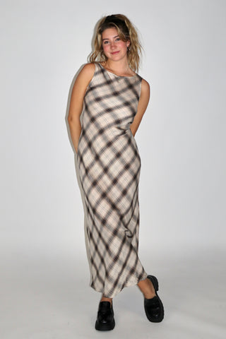 Caroline Plaid Maxi Dress