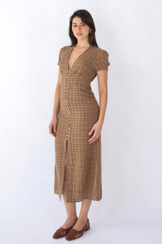 Sera Button-Front Midi Dress