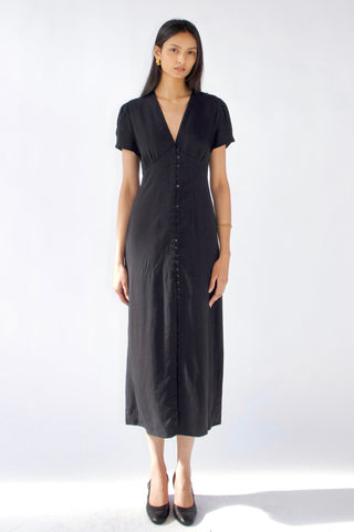 Sera Cupro-blended Button-Front Midi Dress