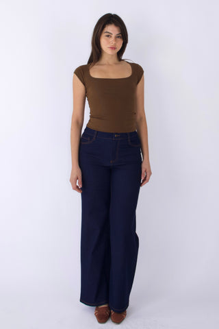 Basic Cap Sleeve Square Neck Cotton Baby Tee