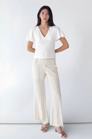 Evelyn Low-rise Linen-blended Pants