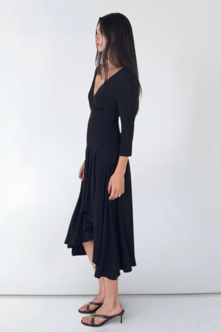 Vespera Asym Bamboo Drape Dress