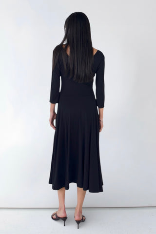 Vespera Asym Bamboo Drape Dress