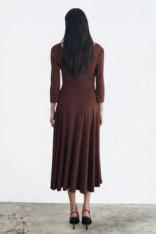 Vespera Asym Bamboo Drape Dress