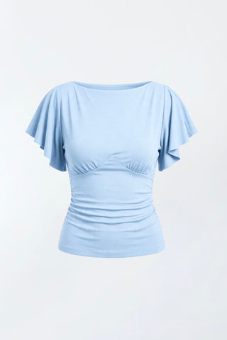Elara Bamboo Boatneck Tie-Back Top