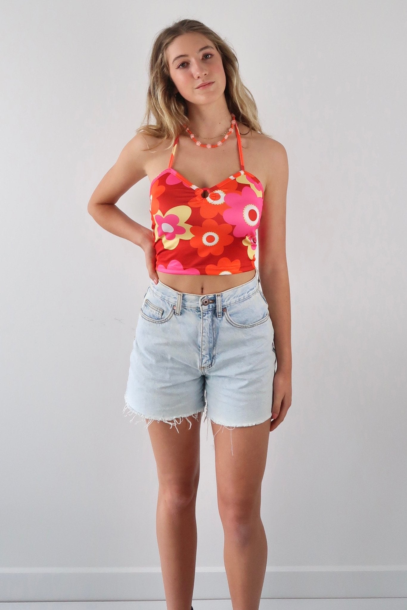 70s floral halter neck top - SCG_COLLECTIONS