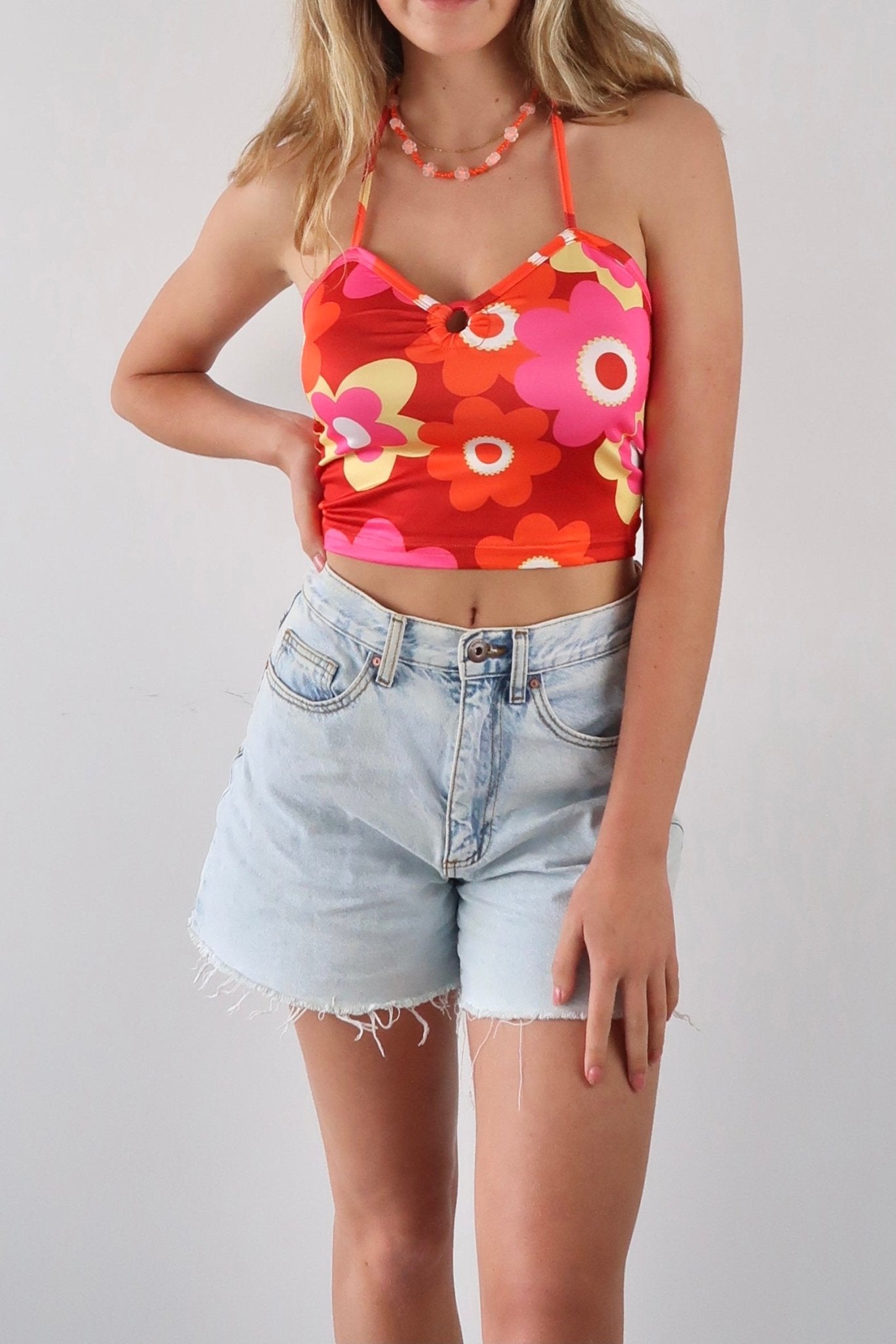 70s floral halter neck top - SCG_COLLECTIONS