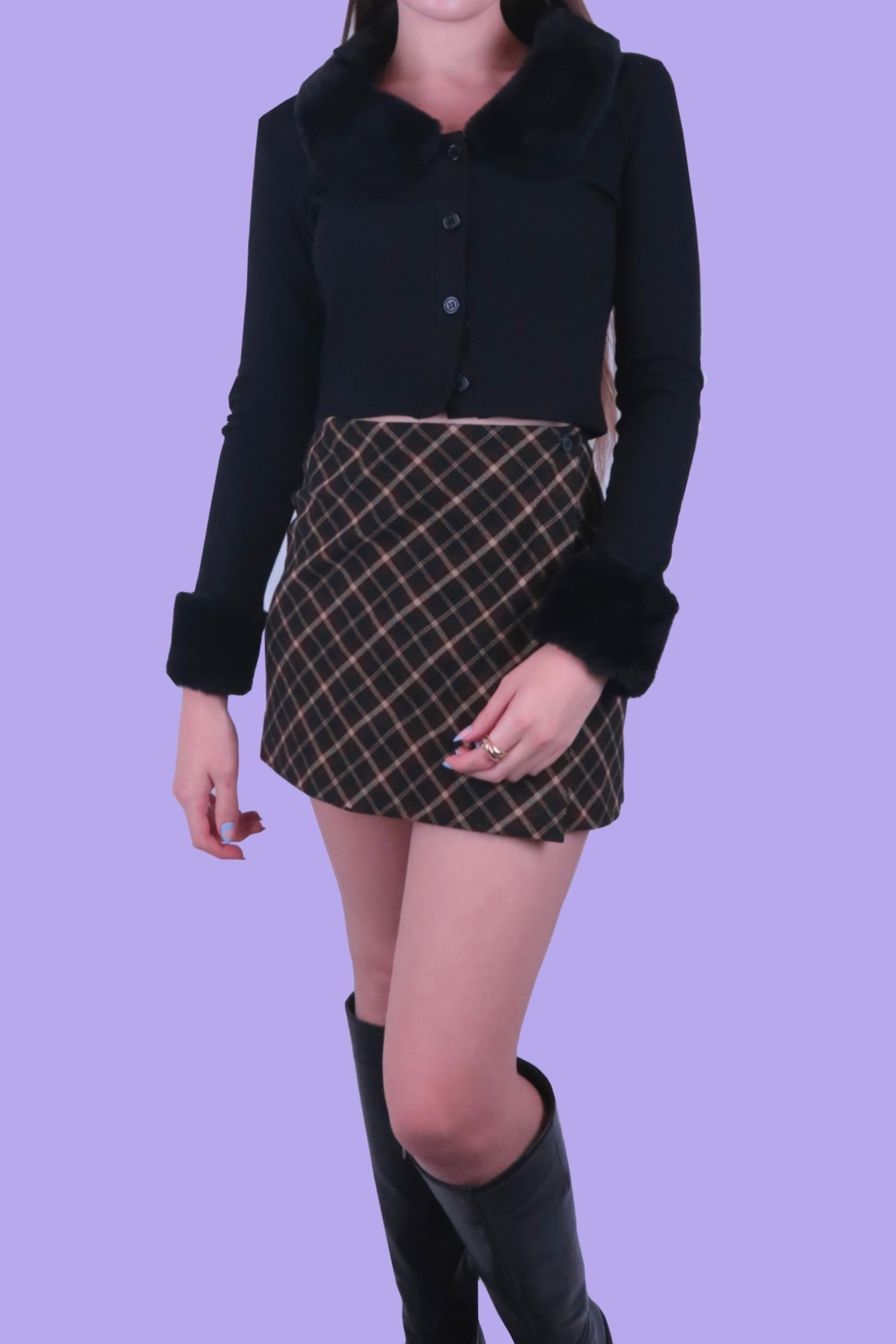 Cool girl crop fluffy cardigan - simplecoolgirl