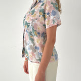 Summer floral  button up shirt - simplecoolgirl