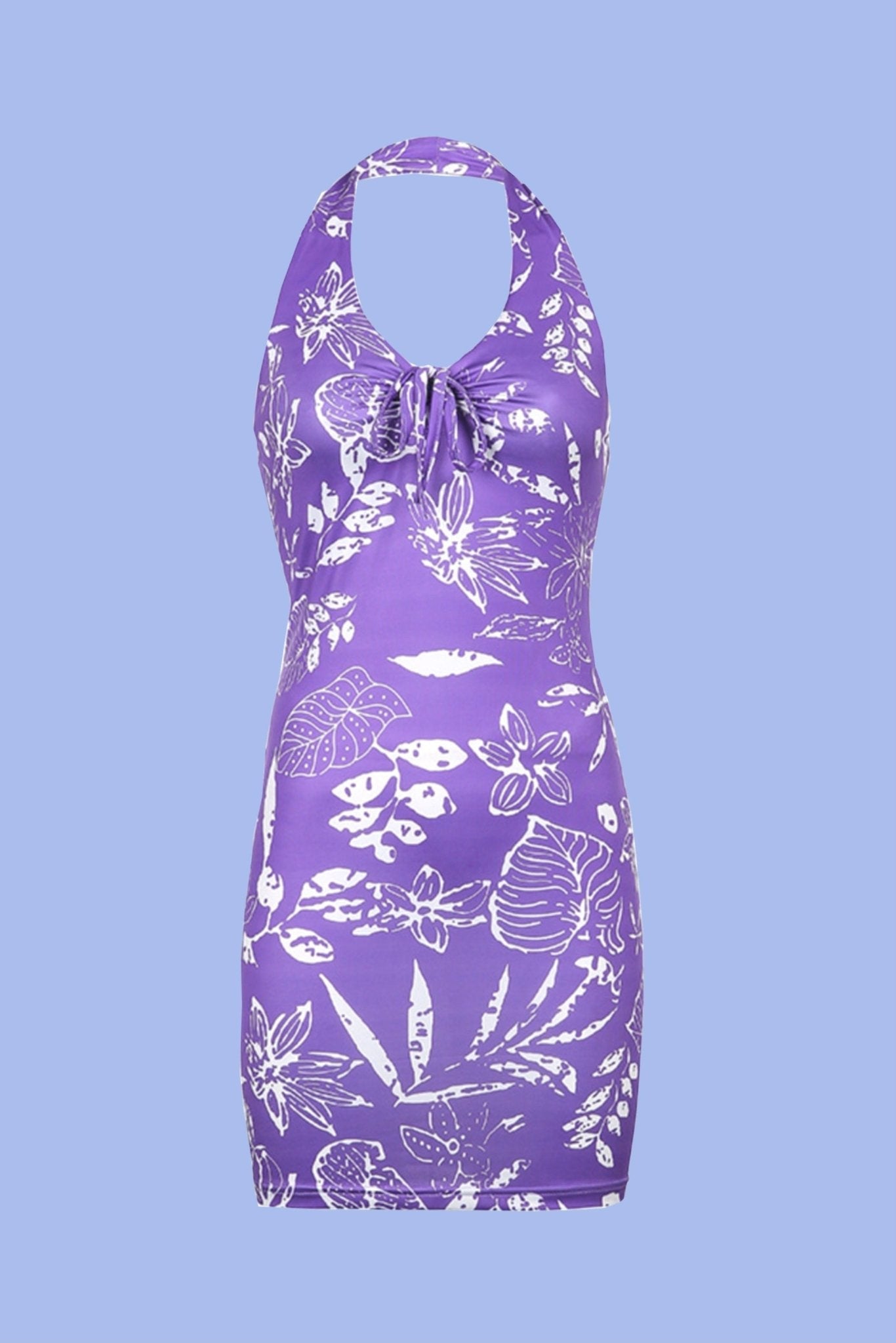 Beach floral halter neck mini dress - SCG_COLLECTIONS