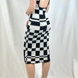 Check knit midi dress - SCG_COLLECTIONS