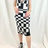 Check knit midi dress - SCG_COLLECTIONS