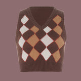Cool girl argyle print vest - SCG_COLLECTIONSsweater