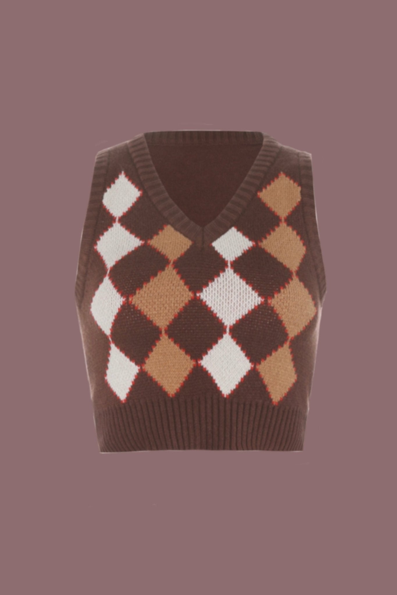 Cool girl argyle print vest - SCG_COLLECTIONSsweater