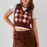 Cool girl argyle print vest - SCG_COLLECTIONSsweater