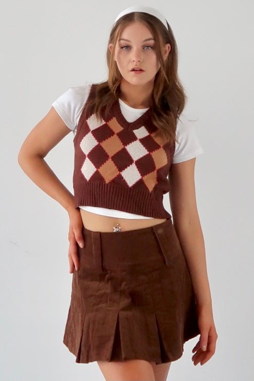 Cool girl argyle print vest - SCG_COLLECTIONSsweater