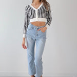 Cool girl houndstooth pattern cardigan - SCG_COLLECTIONSsweater