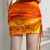 Desert pattern mesh skirt - SCG_COLLECTIONS