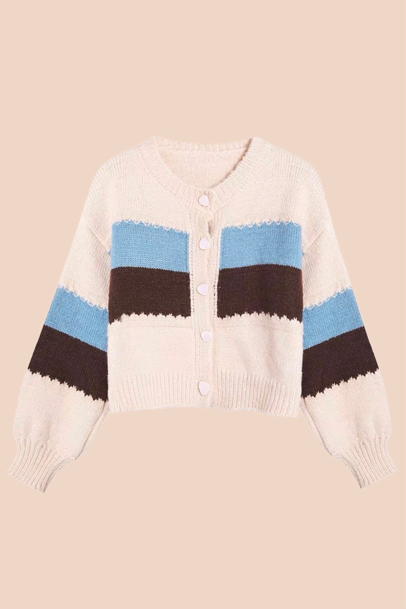 Elegant stripe pattern button front cardigan - SCG_COLLECTIONSsweater