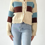 Elegant stripe pattern button front cardigan - SCG_COLLECTIONSsweater