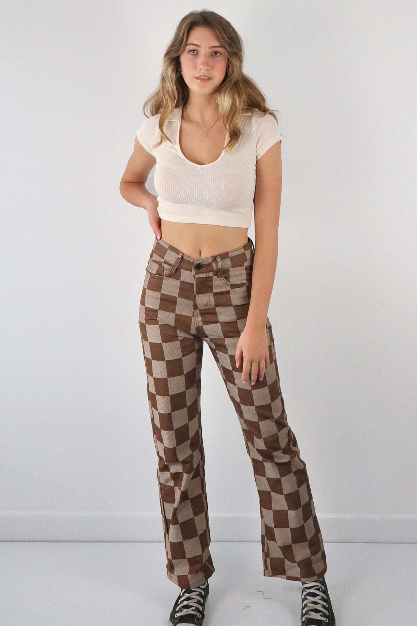 Emily loose leg check pants - SCG_COLLECTIONSBottom