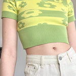 Floral knit crop top - SCG_COLLECTIONS
