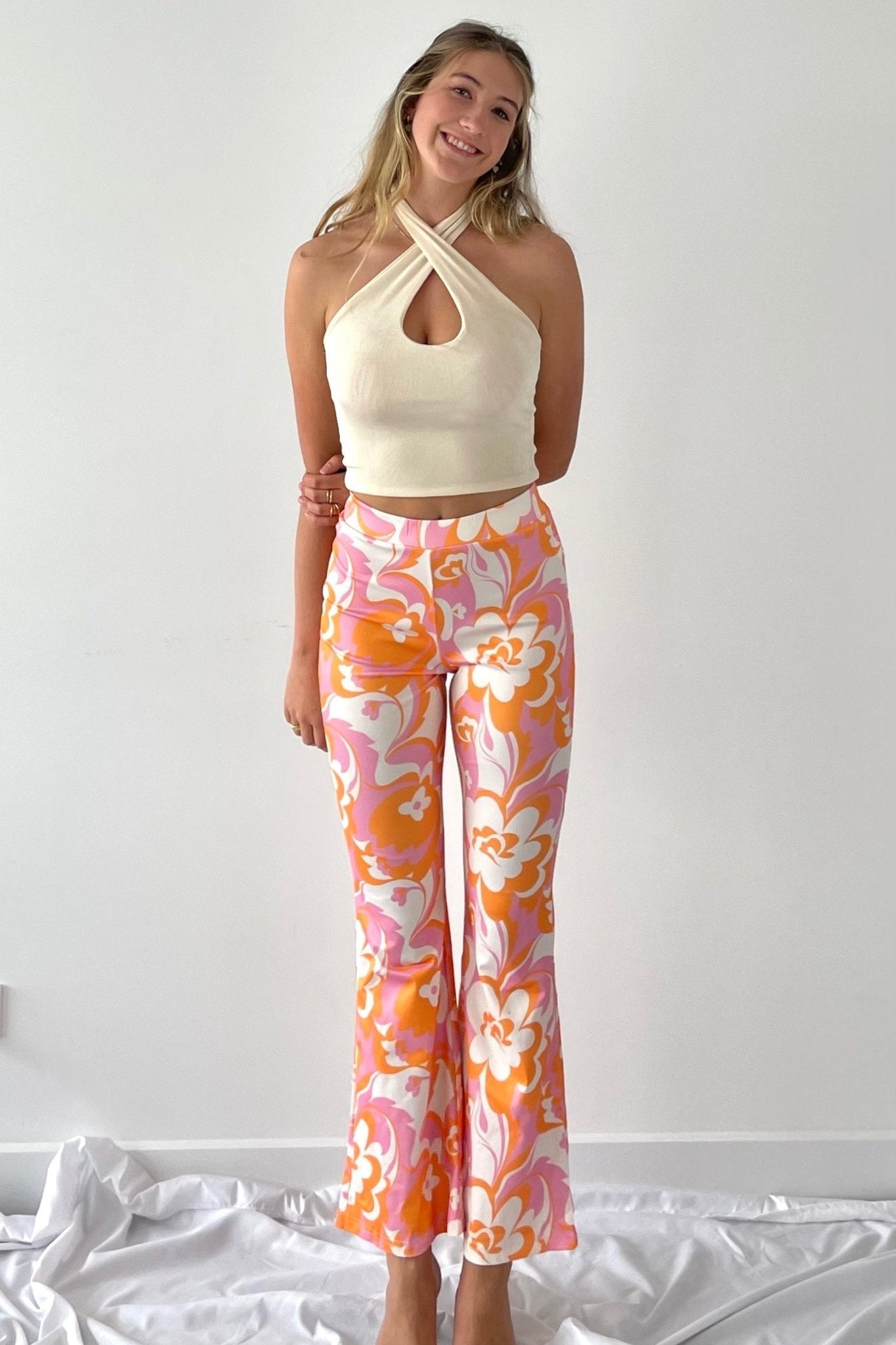 Floral pattern flare trouser - SCG_COLLECTIONS