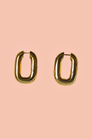 Gold rectangle hoop earrings - SCG_COLLECTIONSAccessory