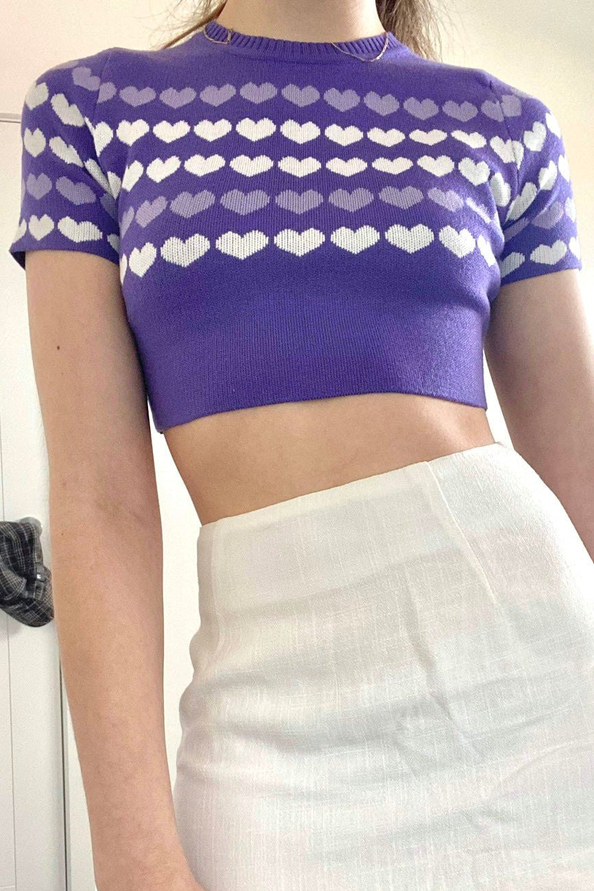 Heart knit crop top - SCG_COLLECTIONS