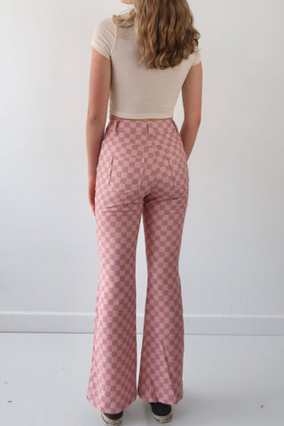 Honey check flare pants - SCG_COLLECTIONSBottom