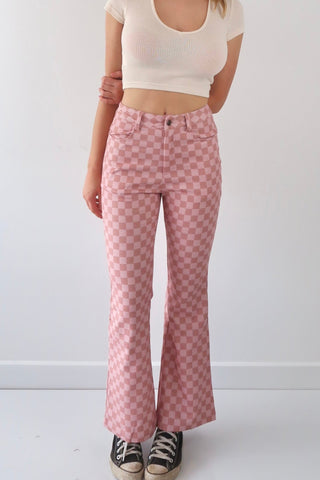 Honey check flare pants - SCG_COLLECTIONSBottom