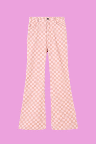 Honey check flare pants - SCG_COLLECTIONSBottom