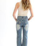 Mid Rise star print flare jeans - SCG_COLLECTIONSBottom