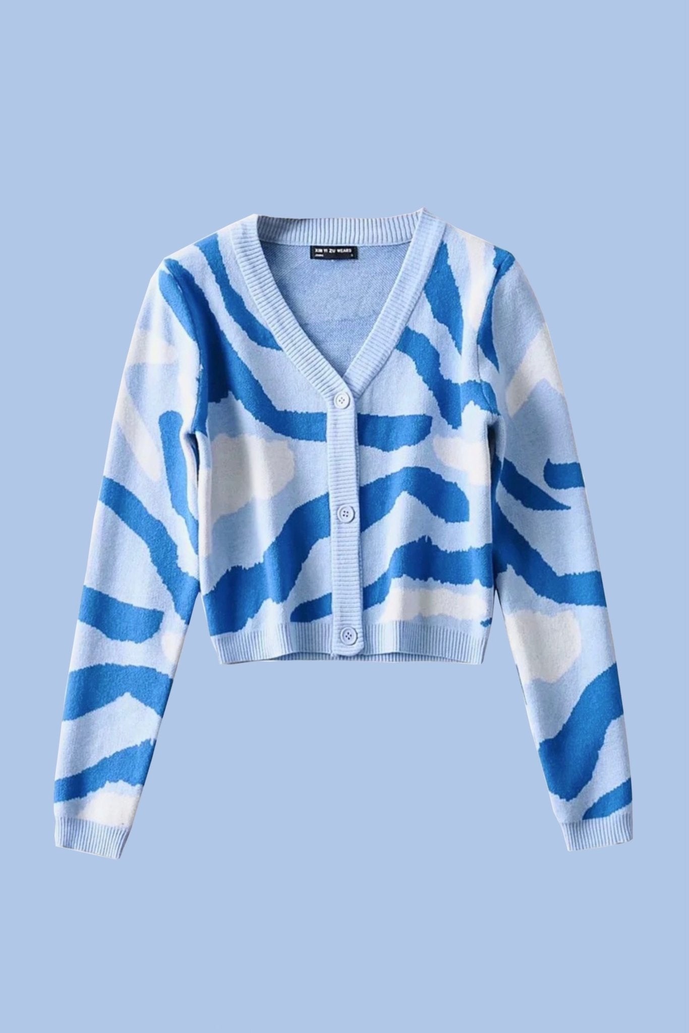 Ocean pattern v-neck cardigan - SCG_COLLECTIONSsweater