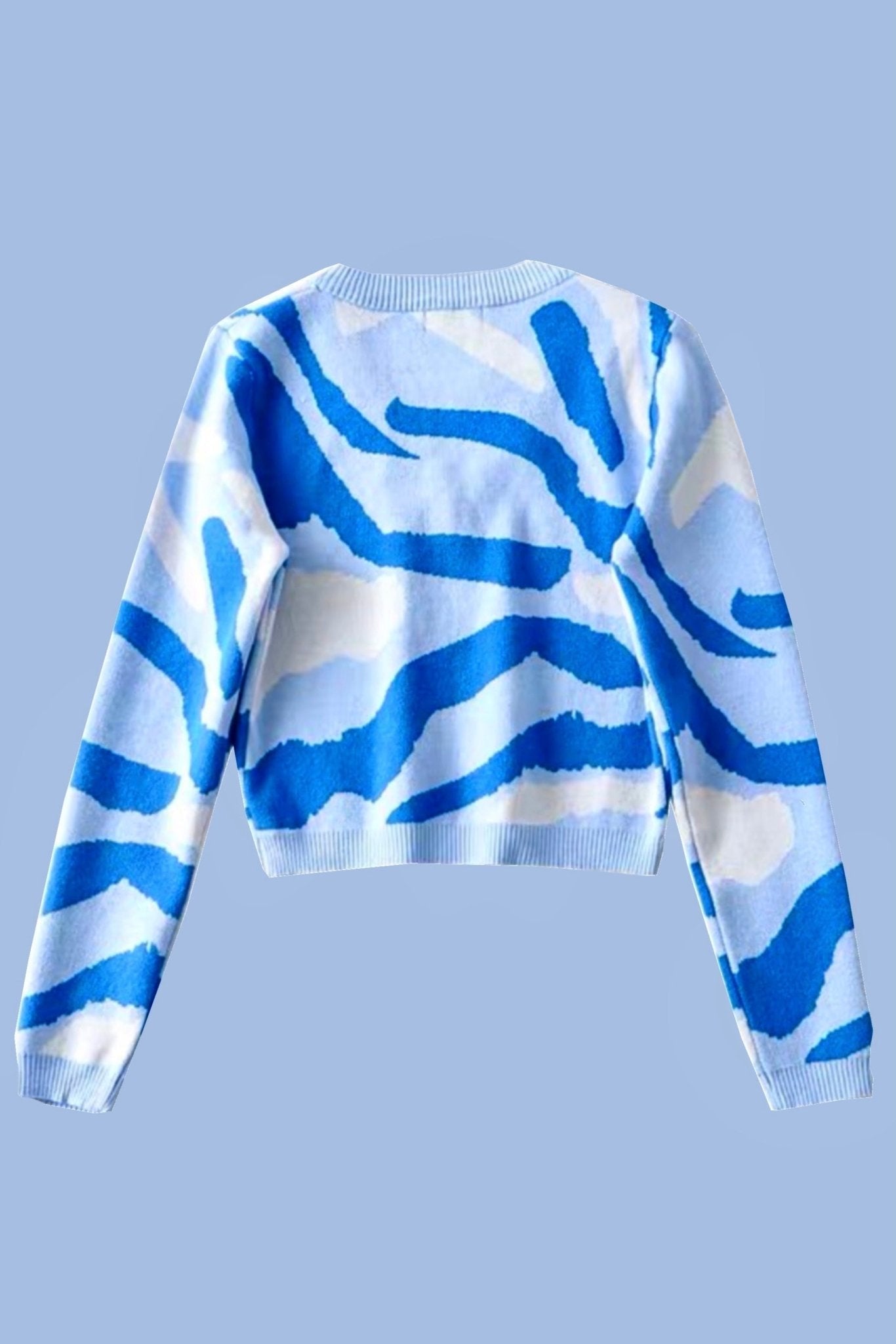 Ocean pattern v-neck cardigan - SCG_COLLECTIONSsweater