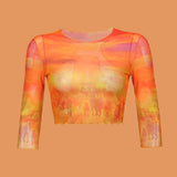 Orange mesh top - SCG_COLLECTIONS