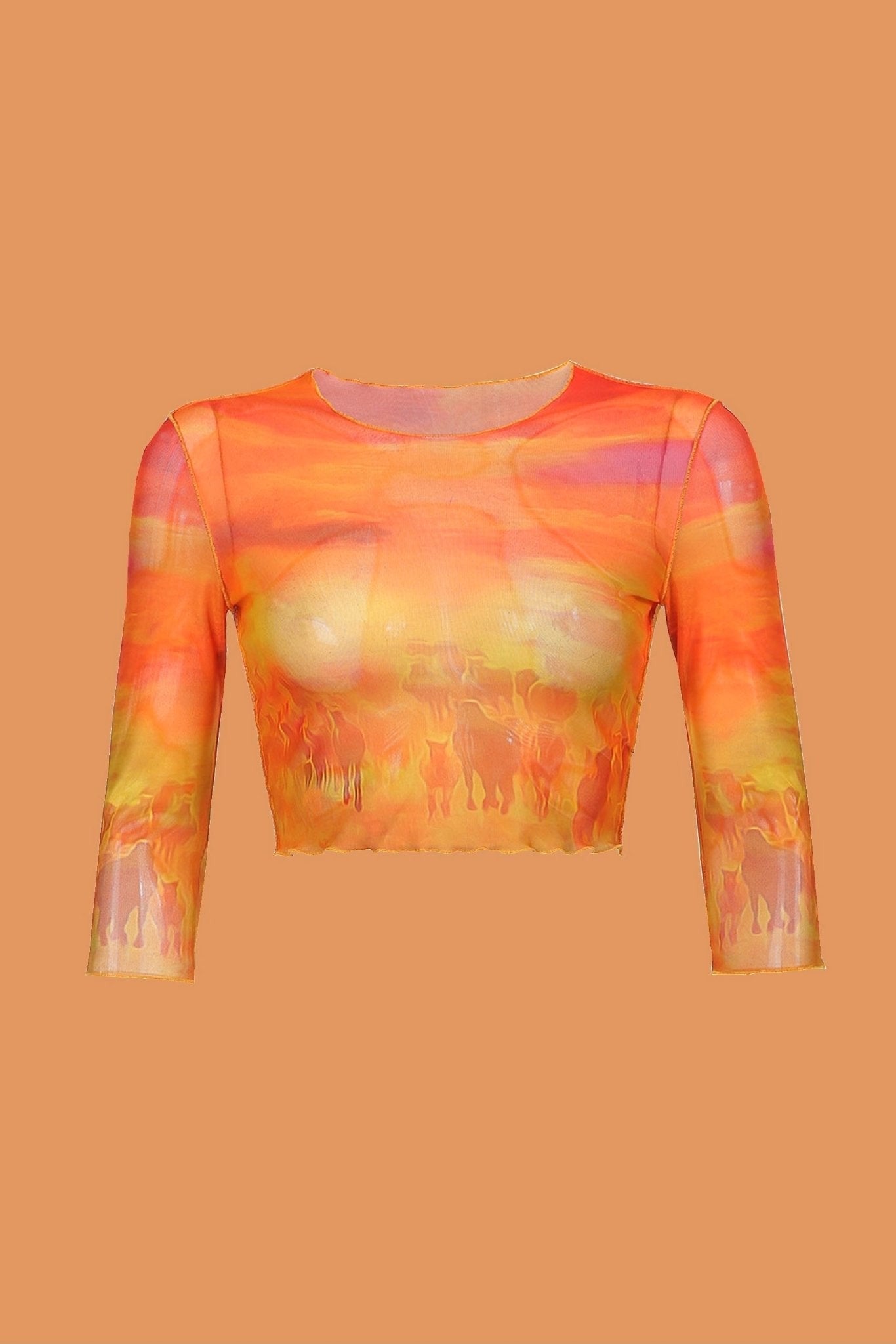 Orange mesh top - SCG_COLLECTIONS