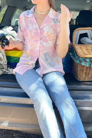 Pinky floral button down shirt - SCG_COLLECTIONSTop