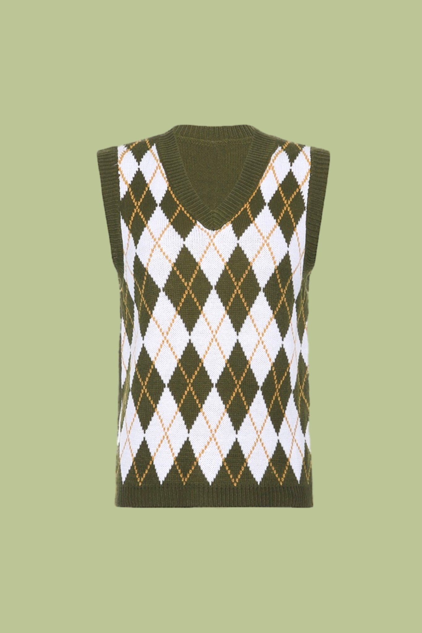 Retro argyle print vest - SCG_COLLECTIONS